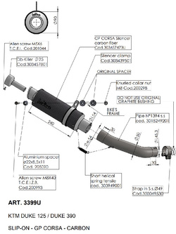 Tłumik motocyklowy LeoVince GP Corsa KTM Duke 125/ 390 (21-23) [włókno węglowe]