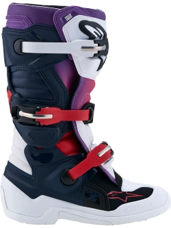 Buty enduro dziecięce Alpinestars MX Tech 7S biało-fioletowo-niebieskie