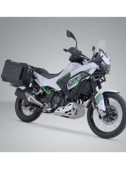 Zestaw: kufry boczne TRAX ADV + stelaże PRO SW-Motech Kawasaki KLE 500/ SE (26-) czarne [poj.: 2 x 45l]