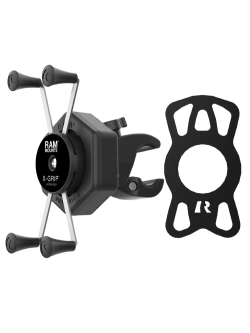 Uchwyt na telefon RAM X-Grip duży z adapterem tłumiącym wibracje i klamrą zaciskową Tough-Claw