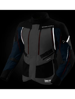 Kurtka motocyklowa tekstylna Rebelhorn Hardy 3.0 czarno-szaro-niebieska