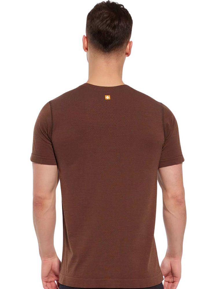 Koszulka termoaktywna z krótkim rękawem Brubeck Outdoor Wool Pro brązowa