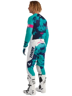 Bluza enduro Thor Launchmode Bleach biało-niebieska