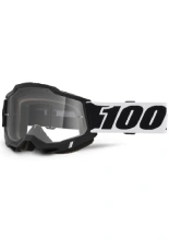 Gogle motocyklowe 100% Accuri 2 z przezroczystą szybką, biało-czarne