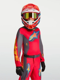 Bluza cross dziecięca Alpinestars MX Fluid Hunt czerwono-szaro-pomarańczowa