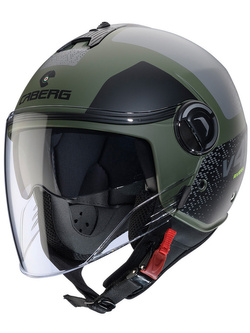 Kask otwarty Caberg Riviera V4 X Alpha czarno-szaro-zielony matowy