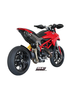Tłumik SC-Project, Oval (Wersja wysoka) Titanium / Carbon (Slip On) - Ducati Hypermotard 821 [13-16]