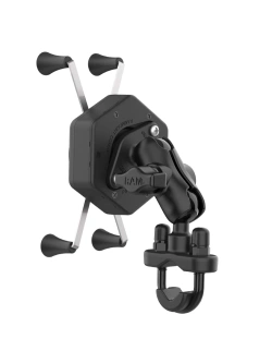 Uchwyt na telefon RAM X-Grip duży z adapterem tłumiącym wibracje i podstawą w kształcie litery U - krótki