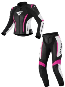 Kombinezon motocyklowy dwuczęściowy damski Shima Miura 2.0 czarno-biało-różowy