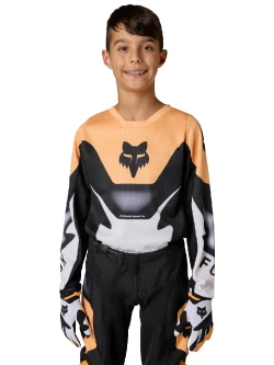 Bluza enduro dziecięca Fox 180 Noble czarno-biało-pomarańczowa