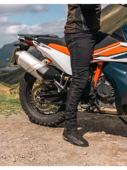 Jeansy motocyklowe Knox Colton Slim Aged Black Rust czarne