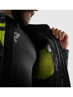 Kurtka motocyklowa skórzana Rebelhorn Vandal 2 czarno-szara-fluo