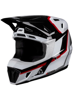 Kask enduro Leatt Moto 7.5 V25 czarno-szaro-czerwony z goglami czarno-czerwonymi