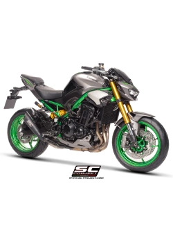 Tłumik motocyklowy SC-Project S1 Kawasaki Z 900 (25-) z osłoną termiczną, tytanowy, czarny matowy [z homologacją]
