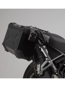 Zestaw: kufry boczne 37/45+kufer centralny 38 TRAX ADV+stelaże SW-MOTECH Triumph Tiger 900/ GT/ Rally/ Pro (19-23) czarne