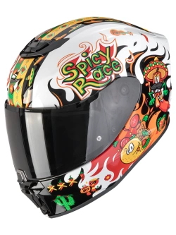 Kask integralny dziecięcy Scorpion EXO-JNR Air Yucatan biało-pomarańczowo-czarny