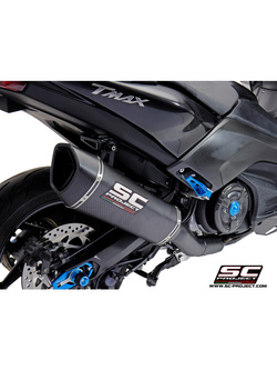Pełny układ wydechowy 2-1 SC-Project czarna stal z tłumikiem SC1-R Carbon - Yamaha T-MAX 530 / SX / DX / SX Sport Edition [17-19]