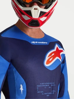 Bluza cross Alpinestars MX Racer Hunt niebiesko-czerwona