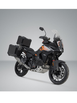 Zestaw: kufry boczne + kufer centralny TRAX ADV + stelaże SW-MOTECH do motocykla KTM 1290 Super Adventure / S / R (21-)/ 1390 R/ S/ Evo (24-) czarne