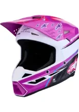 Kask enduro dziecięcy Alpinestars SM3 Falcon biało-róźowo-czarny połysk