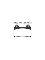 Klocki hamulcowe EBC FA123V 74.8 x 54 x 10mm NA PRZÓD
