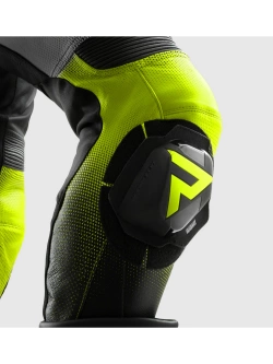 Spodnie motocyklowe skórzane Rebelhorn Inferno czarno-biało-żółte