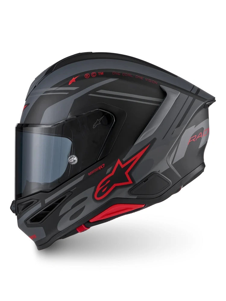 Kask integralny Alpinestars S-R7 A-Core czarno-szaro-czerwony matowy