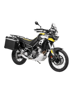 Zestaw: kufry boczne z anodowanego aluminium czarne "And-Black" Zega Evo + stelaże Touratech Aprilia Tuareg 660 (21-) [poj.: 31+38l]