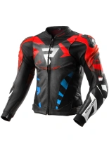 Kurtka motocyklowa skórzana Rebelhorn Inferno czarno-niebiesko-czerwona