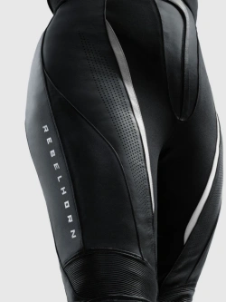 Spodnie motocyklowe damskie skórzane Rebelhorn Diva czarno-białe