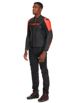 Kurtka motocyklowa skórzana Dainese Racing 5 czarno-czerwona