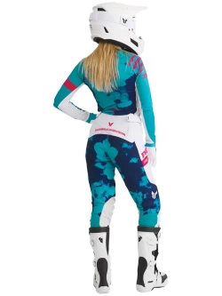 Rękawice cross damskie Thor Launchmode XP biało-niebieskie