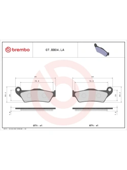 Klocki hamulcowe Brembo LA Aprilia/ BMW/ Cagiva/ Ducati/ Gas Gas/ Husaberg/ Husqvarna/ KTM/ Royal Enfield/ Sherco/ Triumph/ Yamaha [kpl. na 1 tarczę]