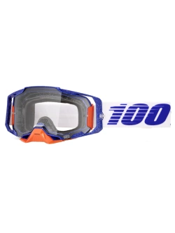 Gogle motocyklowe 100% Armega Koropi z przezroczystą szybką, zielono-niebieskie