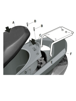 Stelaż pod kufer centralny Shad Yamaha Cygnus X 125 (07-16)