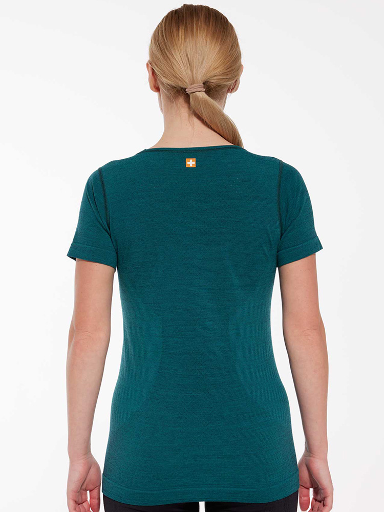 Koszulka termoaktywna damska z krótkim rękawem Brubeck Outdoor Wool Pro zielona