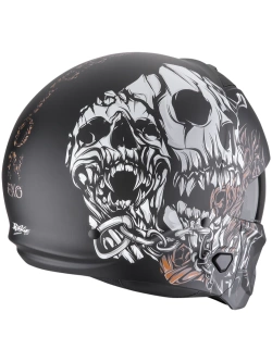 Kask modułowy Scorpion Exo-Combat II Genesis czarno-biało-złoty matowy