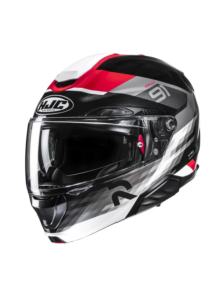 Kask szczękowy HJC RPHA 91 Madal czarno-czerwony