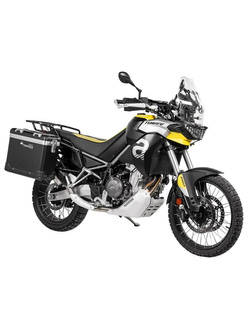Zestaw: kufry boczne czarne "And-Black" Zega Pro + stelaże czarne Touratech Aprilia Tuareg 660 (21-) [poj.: 31+38l]