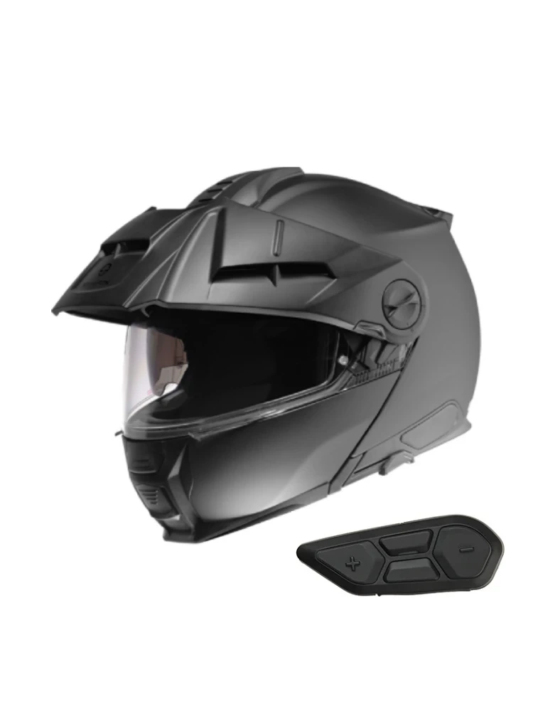 Zestaw: kask szczękowy Schuberth E2 czarny matowy + dedykowany interkom motocyklowy