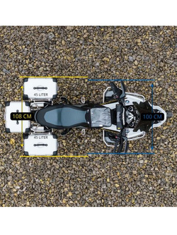 Zestaw: kufry boczne aluminiowe Zega Evo "And-S" 45/45 + stelaż Touratech do BMW R 1300 GS (23-) [poj.: 2 x 45 l]