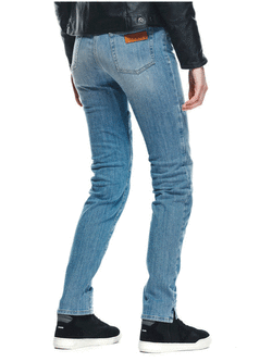 Jeansy motocyklowe damskie Dainese Denim Stone Slim Tex niebieskie