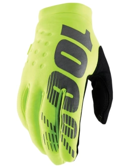 Rękawice cross dziecięce 100% Brisker fluo-czarne