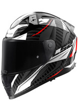 Kask integralny LS2 FF811 Vector II Carbon Savage biało-czerwono-szary