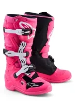 Buty enduro dziecięce Alpinestars MX Tech 7S biało-czarno-różowe