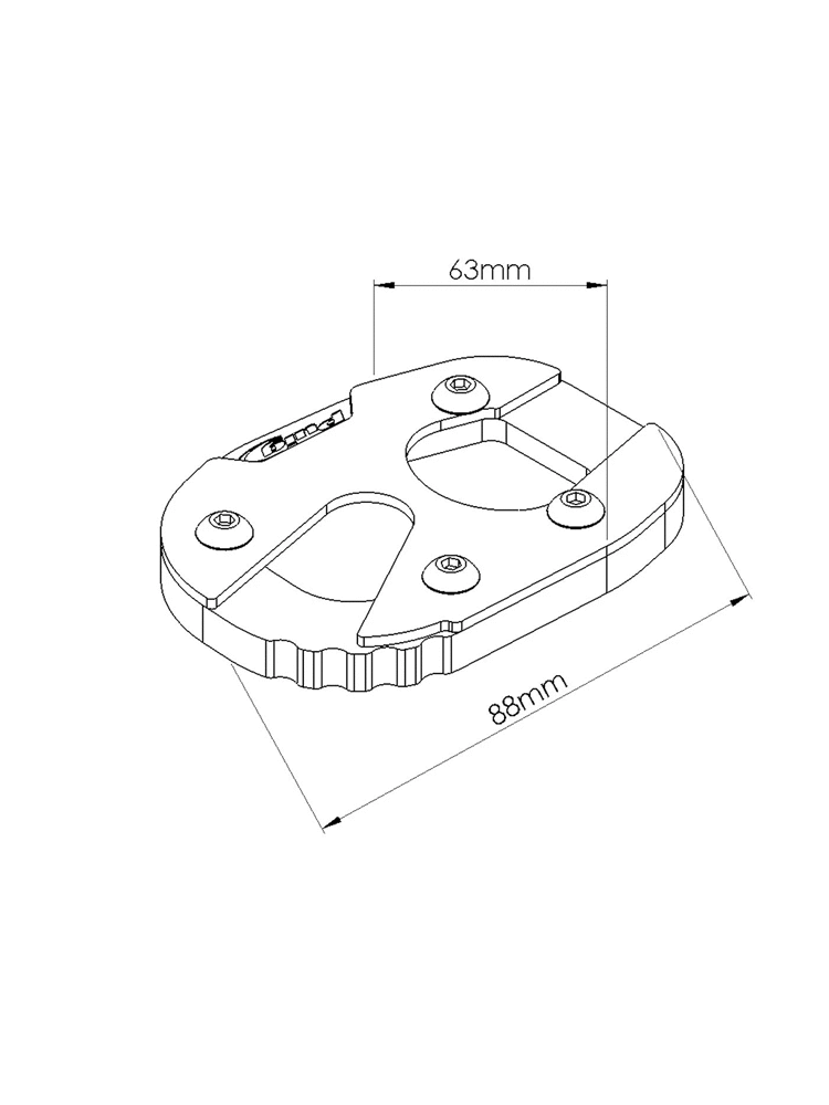 Poszerzenie stopki bocznej Puig do Yamaha MT-09 (13-20)
