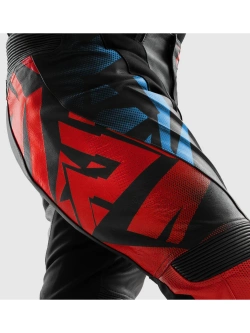 Spodnie motocyklowe skórzane Rebelhorn Inferno czarno-niebiesko-czerwone