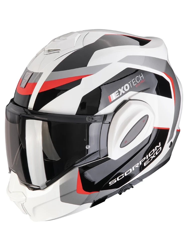 Kask szczękowy Scorpion Exo-Tech Evo Pro Acuti szaro-czarno-czerwony