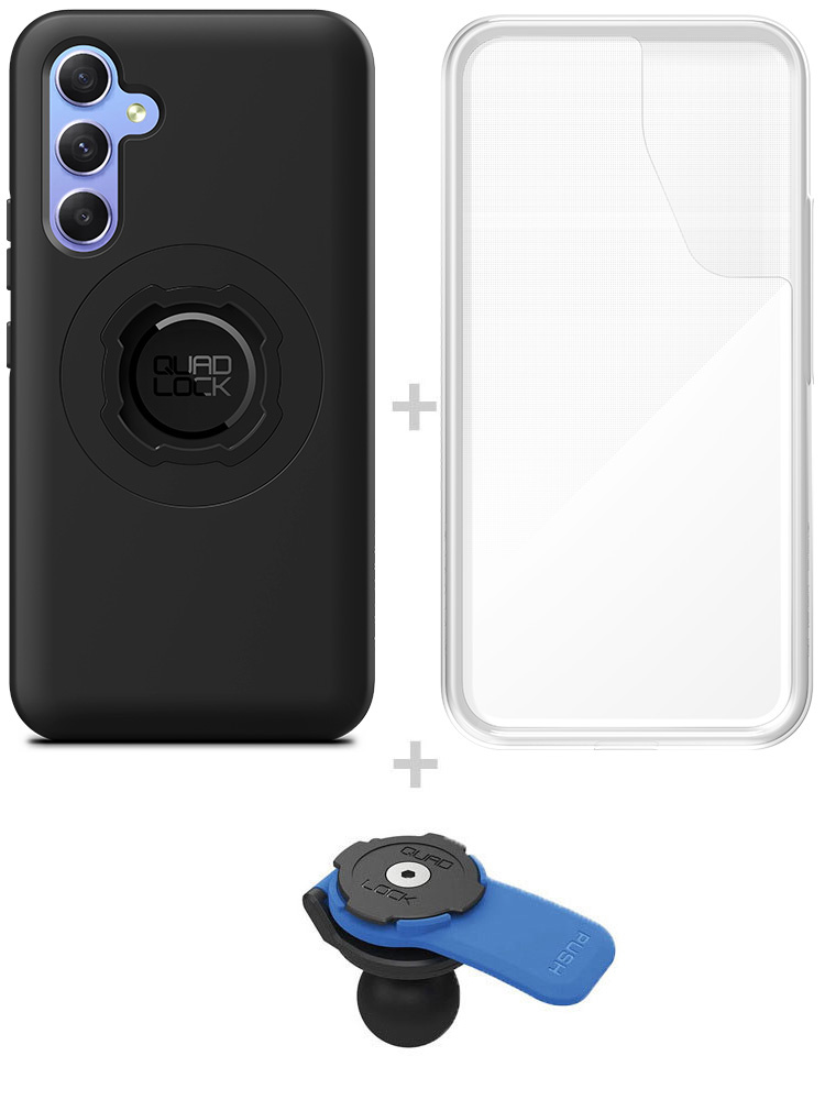 Zestaw: etui MAG na telefon Samsung Galaxy A54 (magnetyczne) + wodoodporny pokrowiec MAG + uchwyt kulowy Quad Lock