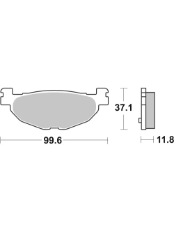 Klocki hamulcowe Brembo Genuine CC Yamaha T-Max 500 (01-11)/ Majesty (04, 07-12) [na tył, kpl. na 1 tarczę]